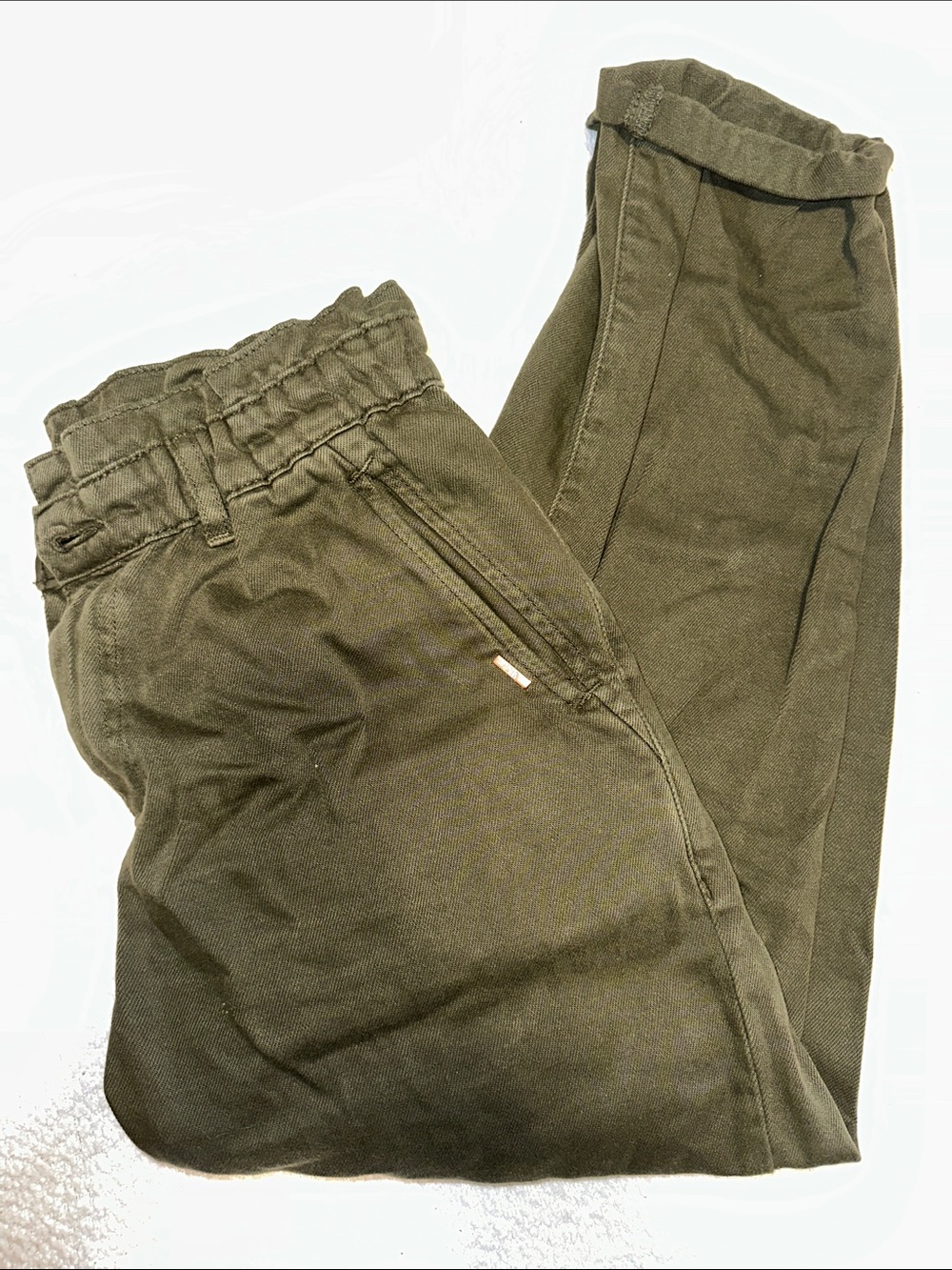 Zara paperbag Jeans in Olive